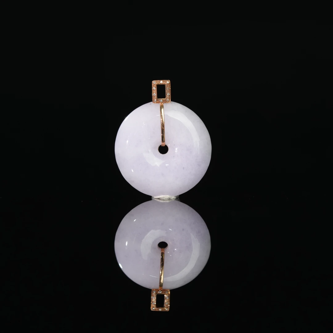 【初见珠宝】18k金翡翠吊坠21-1CH126X152【多样性发一件】约22mm+