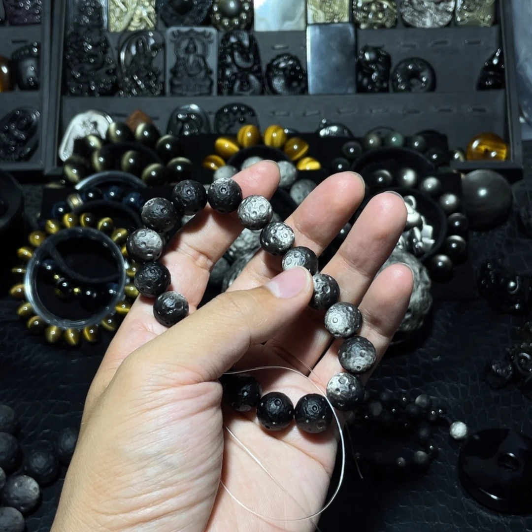 菩***心黑曜岩未镶嵌珠宝奇石