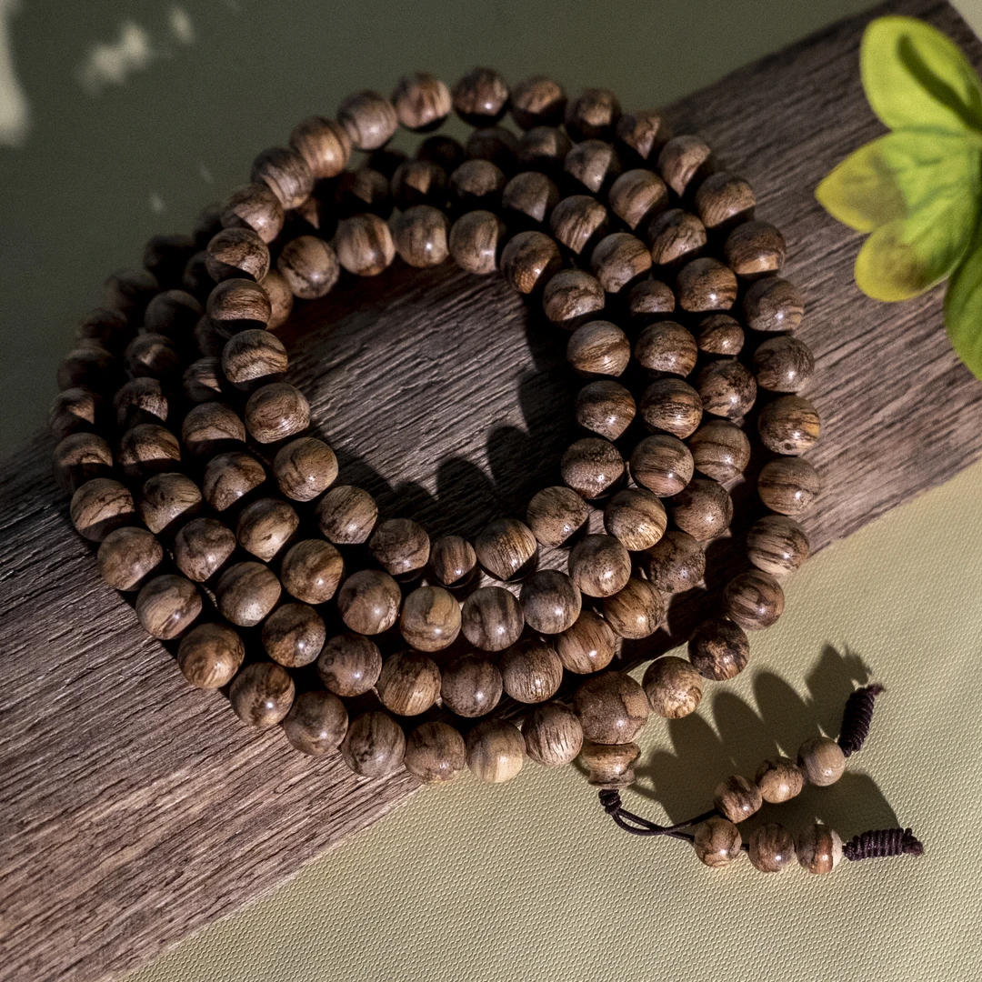 沉香【江苏工美专属】天然野柬埔寨虎斑沉香手串-025*0923