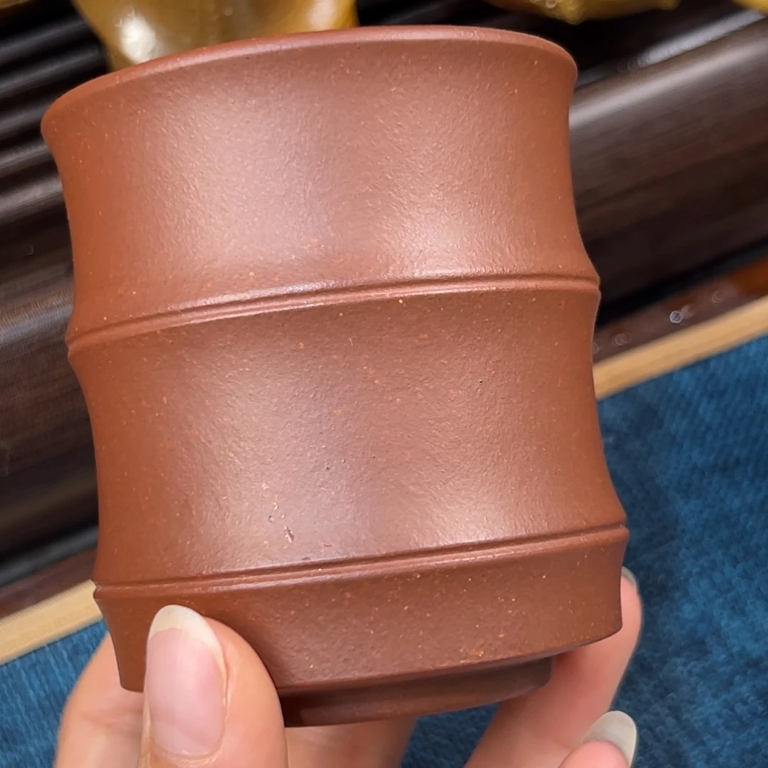 紫砂大容量竹节杯