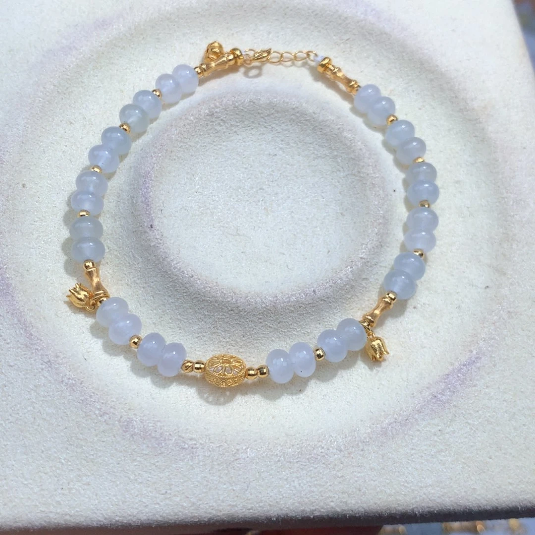 翡翠18K金镶嵌项链手链