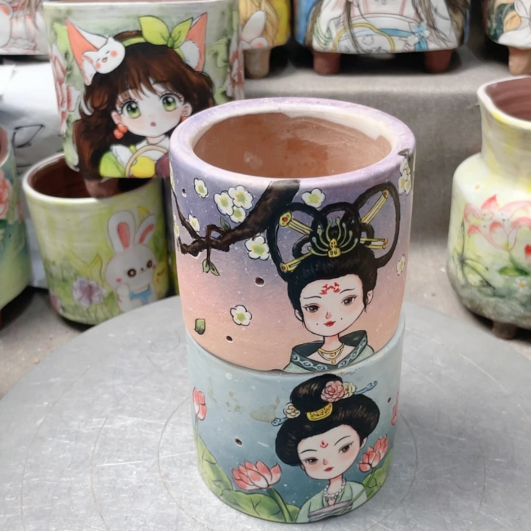 【闪购商品】瓷片大*精工花盆