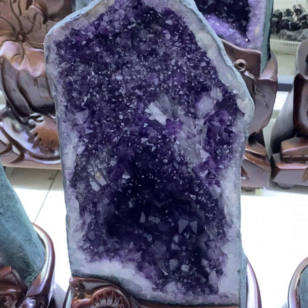 未镶嵌珠宝半成品水晶545花开富贵晶洞
