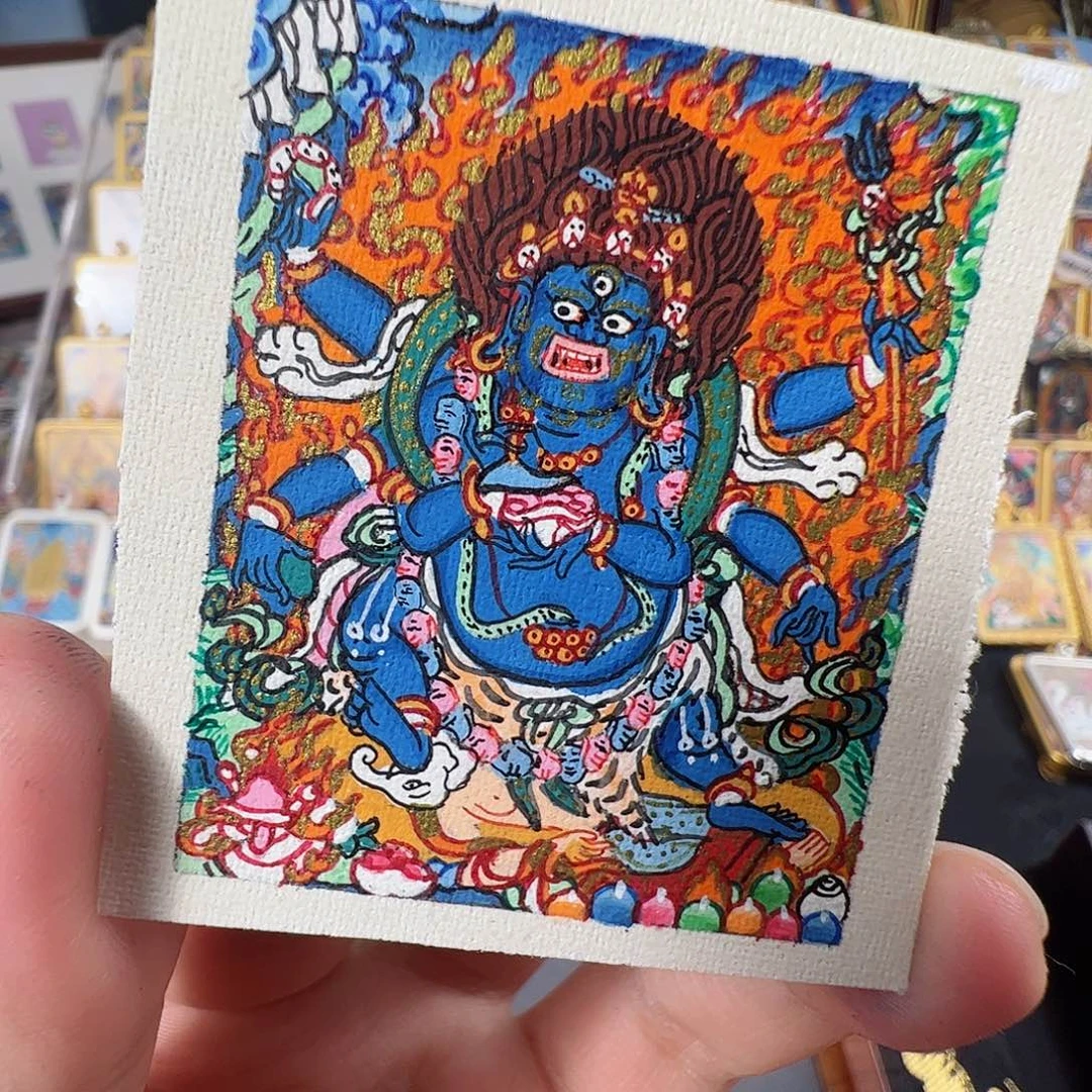 吊坠琳*大黑天纯手绘唐卡