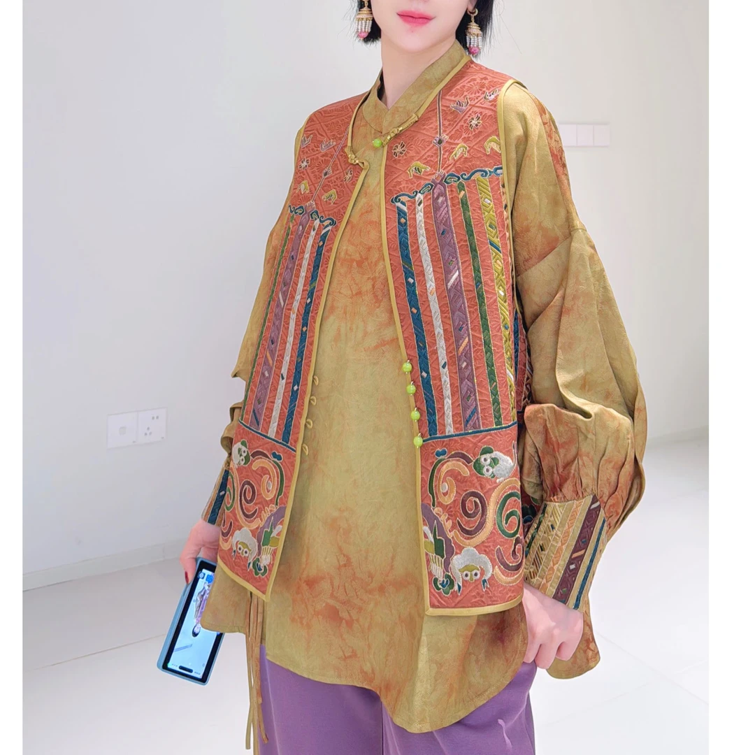 重工 刺绣 香云纱马甲