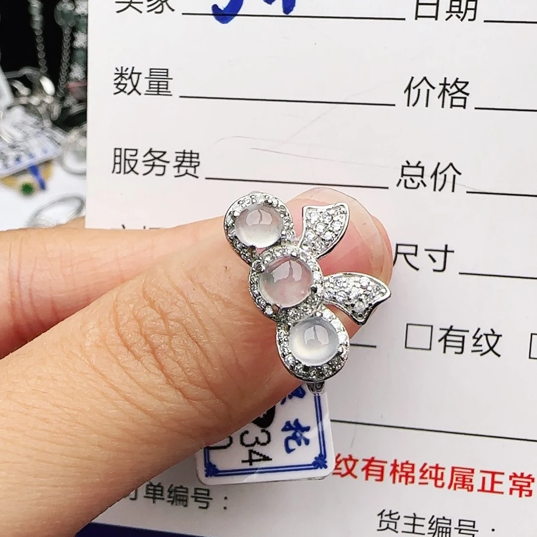银S925镶嵌戒指翡翠戒指