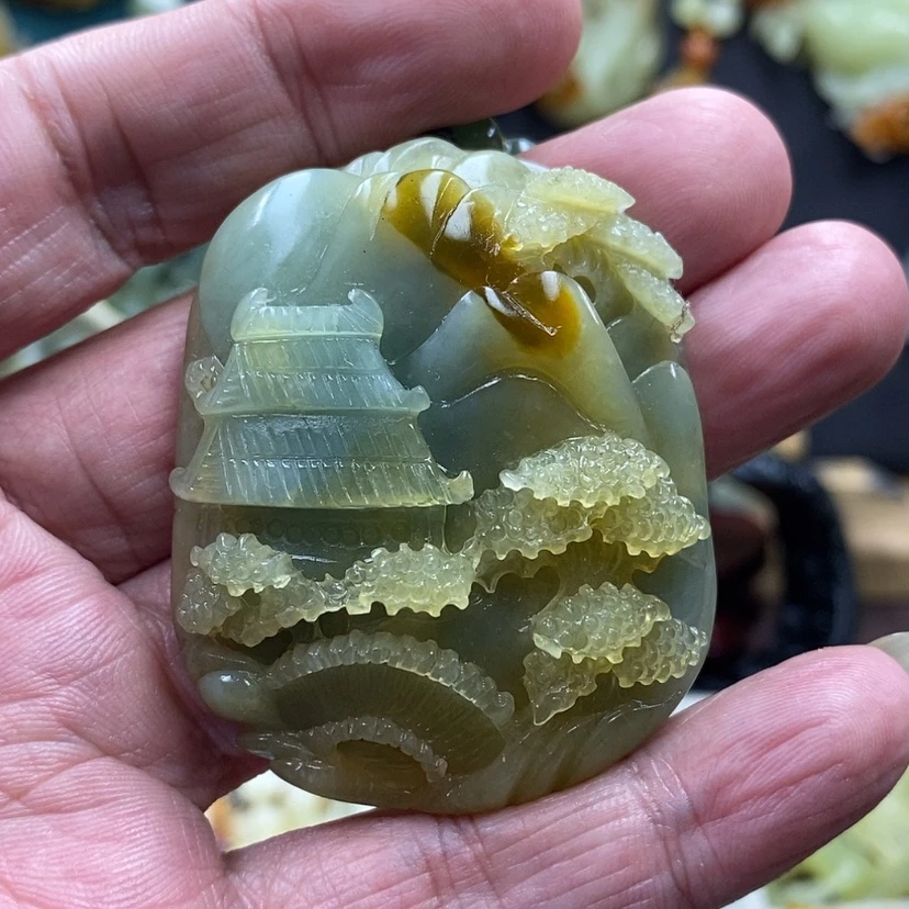 【闪购商品】蛇纹石玉吊坠未镶嵌用****7
