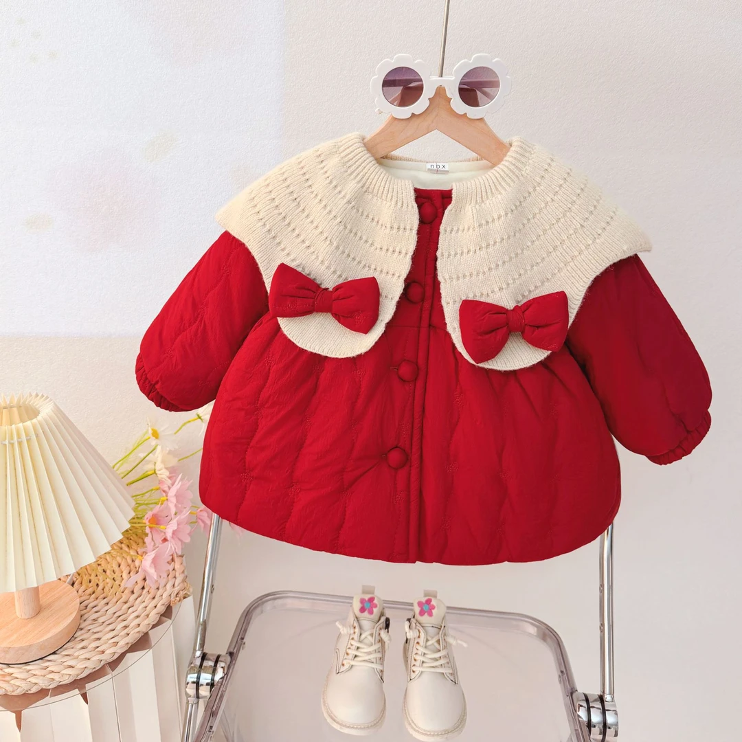 直播供货2025女宝宝新款冬季棉袄儿童洋气保暖加厚棉服潮外贸