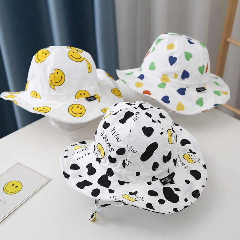 婴儿帽子薄款渔夫帽1-3岁宝宝大帽檐防晒遮阳帽儿童夏季太阳帽