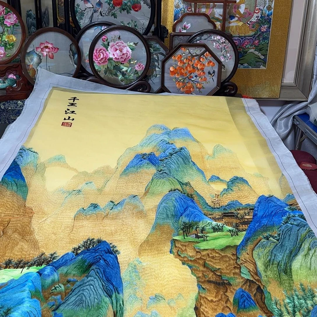 爱***伴刺绣纯手工刺绣画