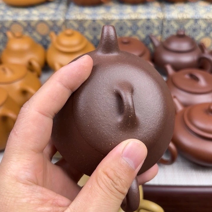 光***刻茶壶紫砂天青泥微瑕