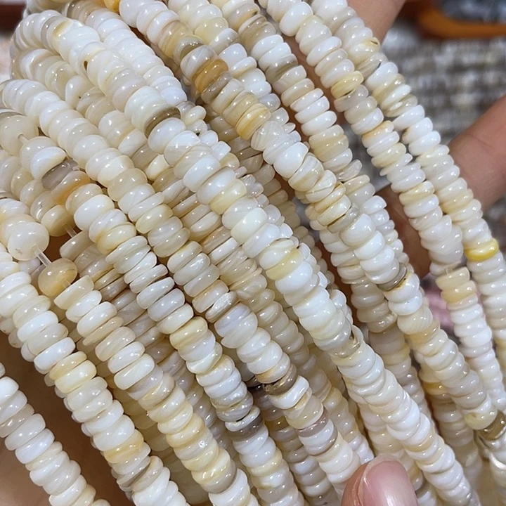 玛瑙/玉髓合金珠宝半成品2条6mm天然贝壳不规则算盘隔片