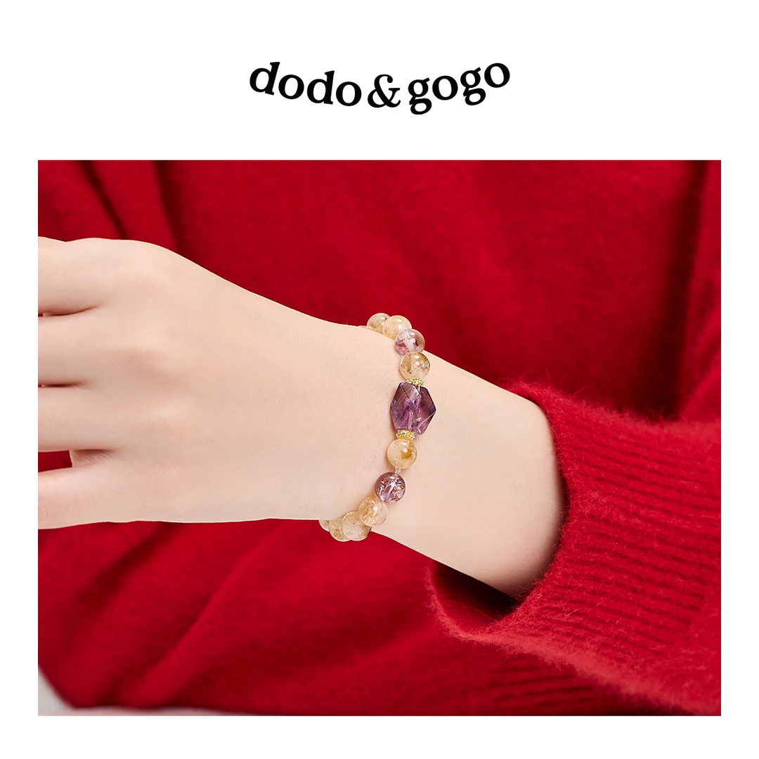 DODOGOGO 合金手链 紫色小众简约时尚轻奢女生手链