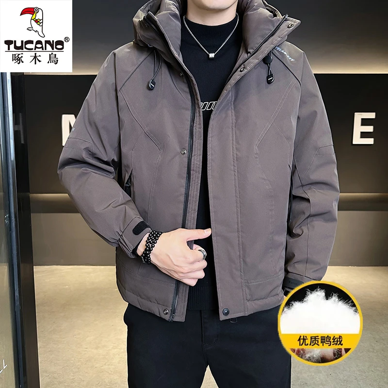 TUCANO/啄木鳥冬款男士防风休闲工装鸭绒潮流羽绒服保暖连帽外套