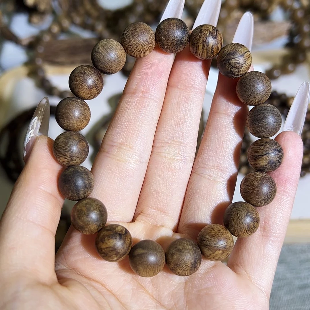沉香手串天然芽庄红油棋楠种老料1.1单圈 花果甜凉