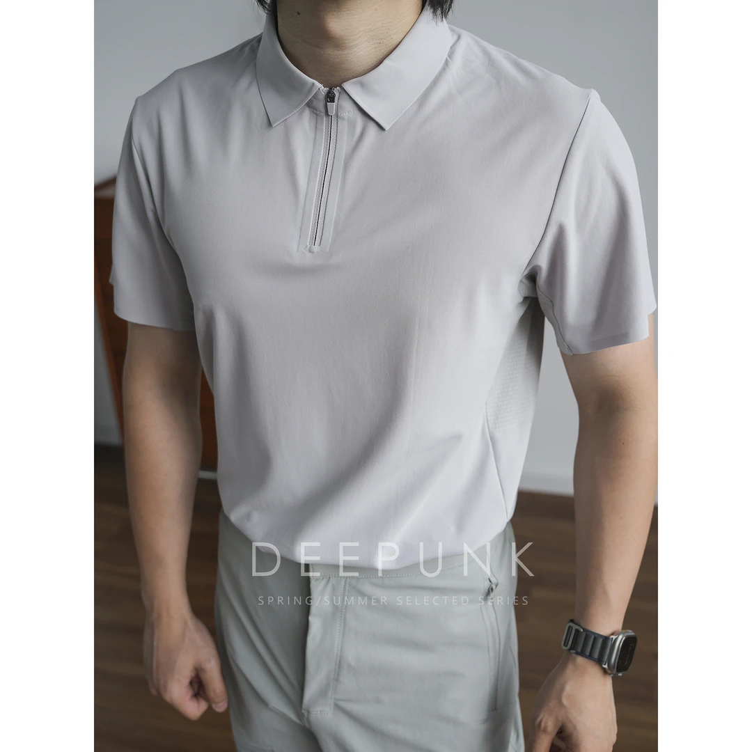 DEEPUNK 城市通勤系列 超轻薄透气网眼拼接高尔夫短袖POLO衫 5661