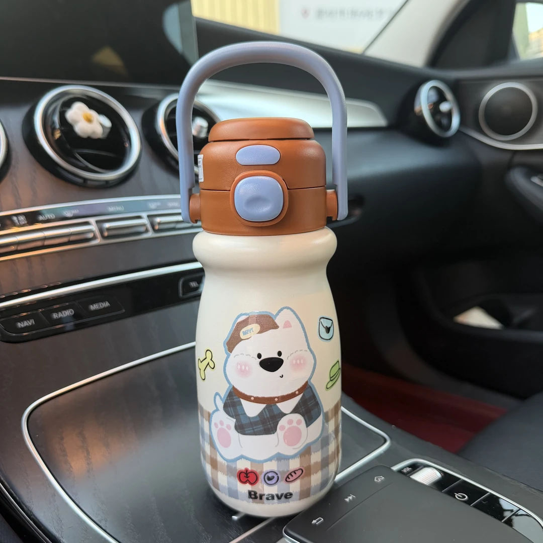 2025新款双饮水杯可爱儿童男女生高颜值便携拎拎壶大容量保温杯子