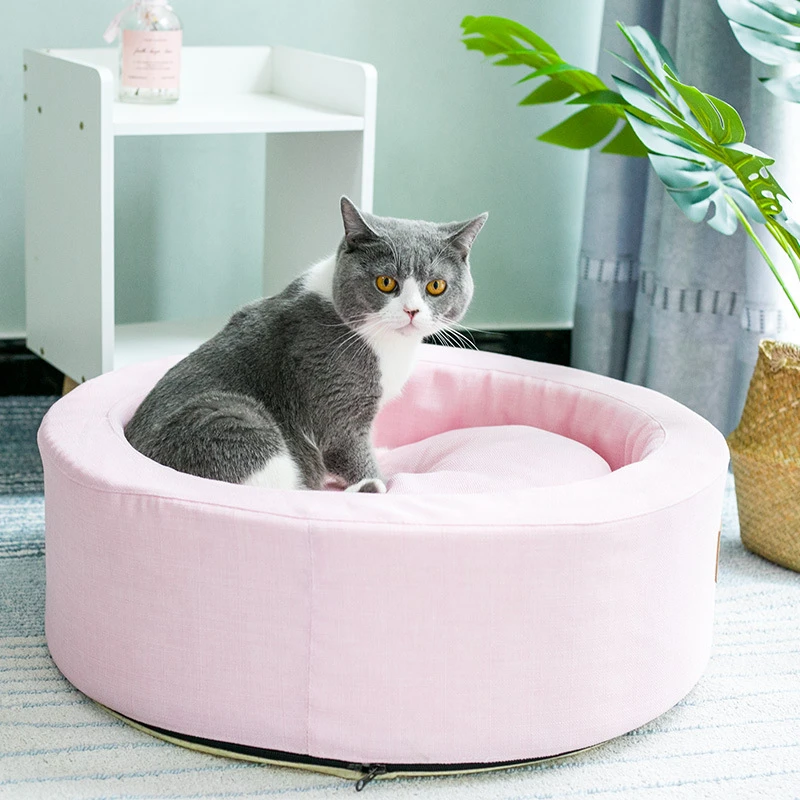 爆款开放式高端海绵宠物猫窝易清洗打理四季通用圆形简约宠物用品
