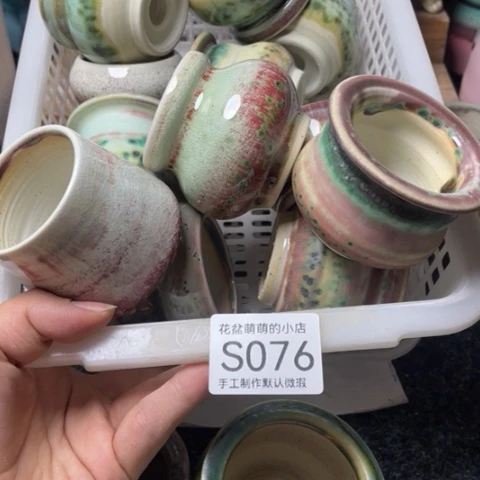 紫砂花盆微瑕076口径4.8左右