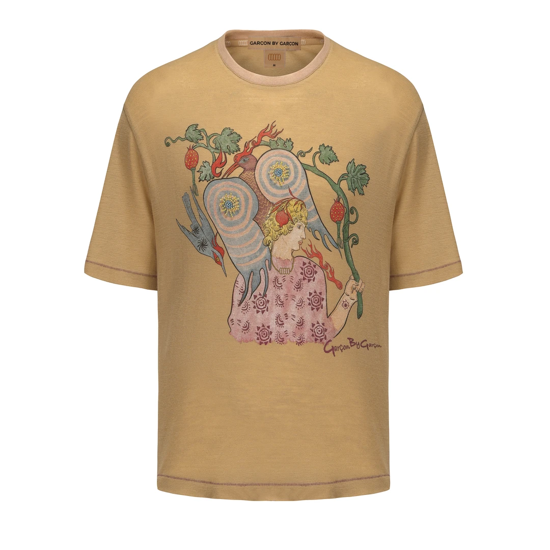 GARCON BY GARCON羊毛混纺神鸟少年印花短袖