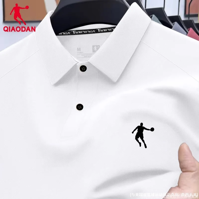 乔丹官方短袖T恤男2025夏季白色上衣翻领冰丝polo衫休闲运动半袖t