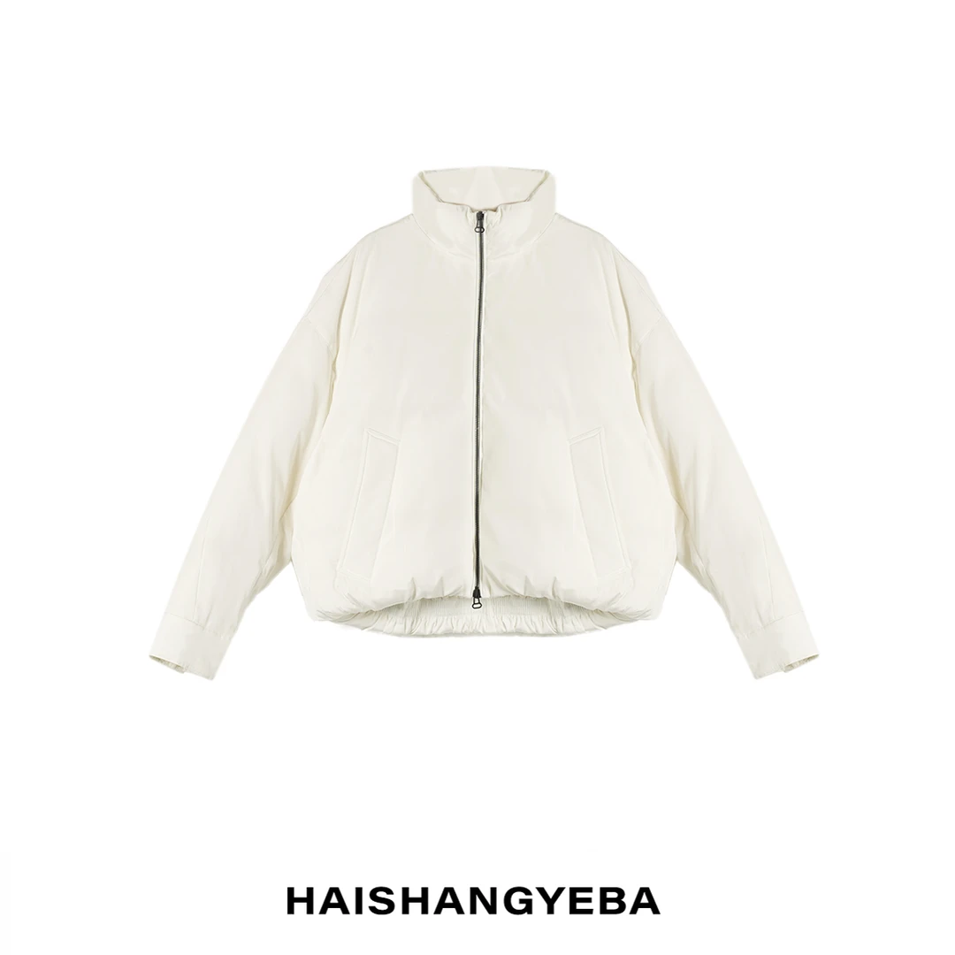 【海上叶爸】新款2025冬季百搭90白鹅绒保暖纯色短款羽绒