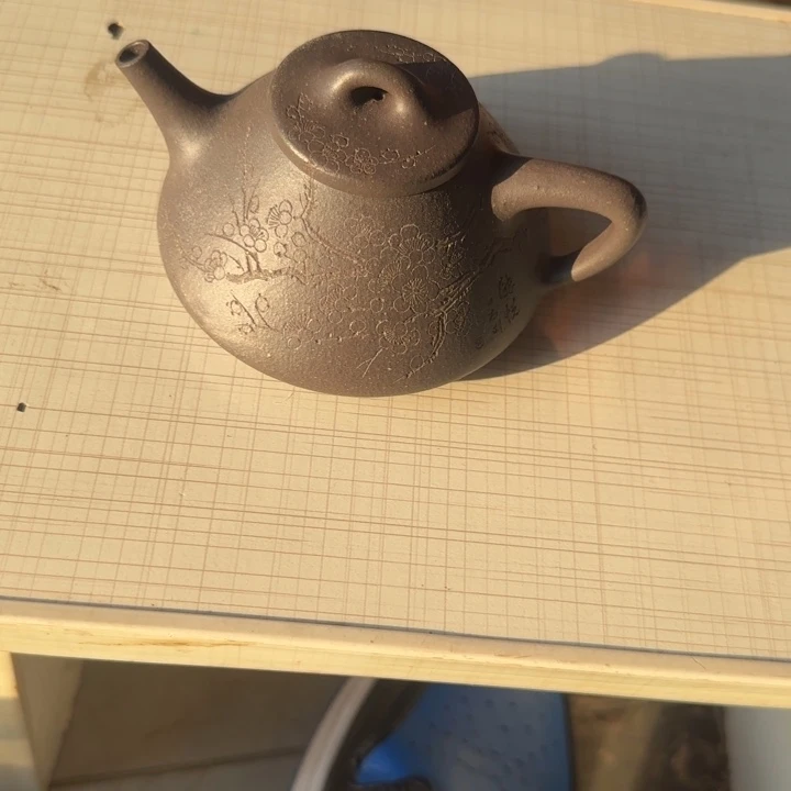 紫砂茶壶一***?天青子冶刻