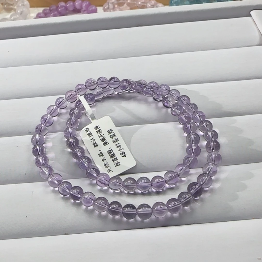 水晶手链未镶嵌E**G紫水晶双圈5mm