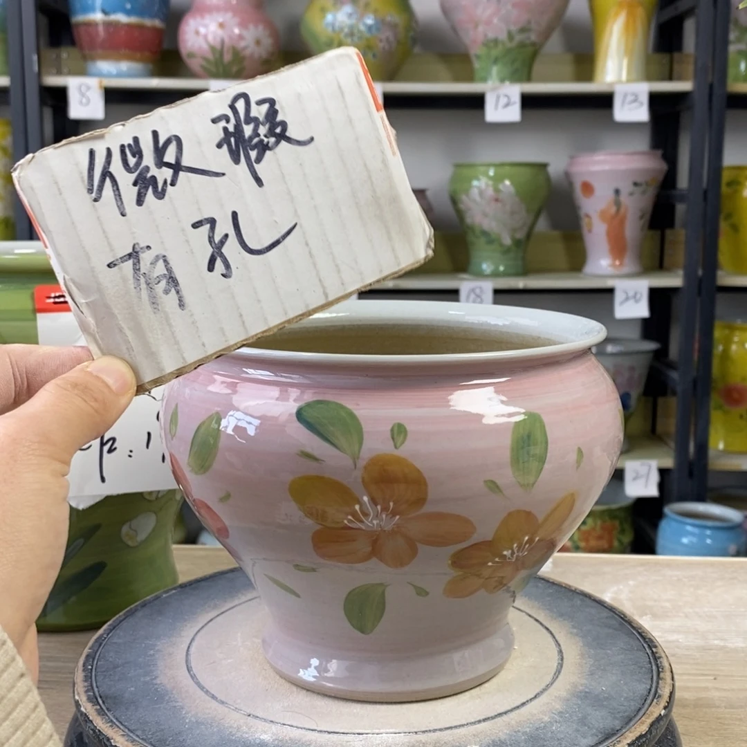 景德镇手工手绘陶瓷花盆