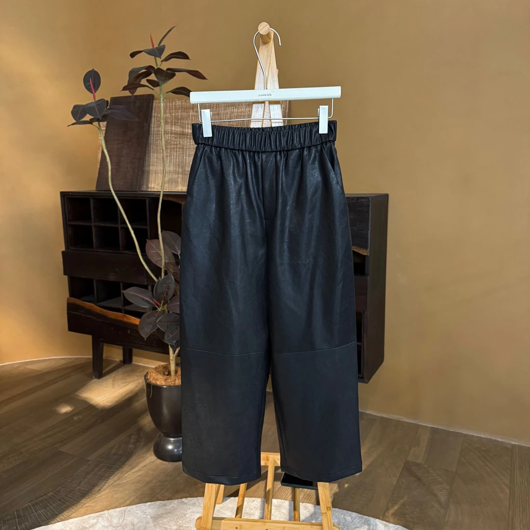 【大头韦韦】秋冬显瘦直筒气质款皮裤785166