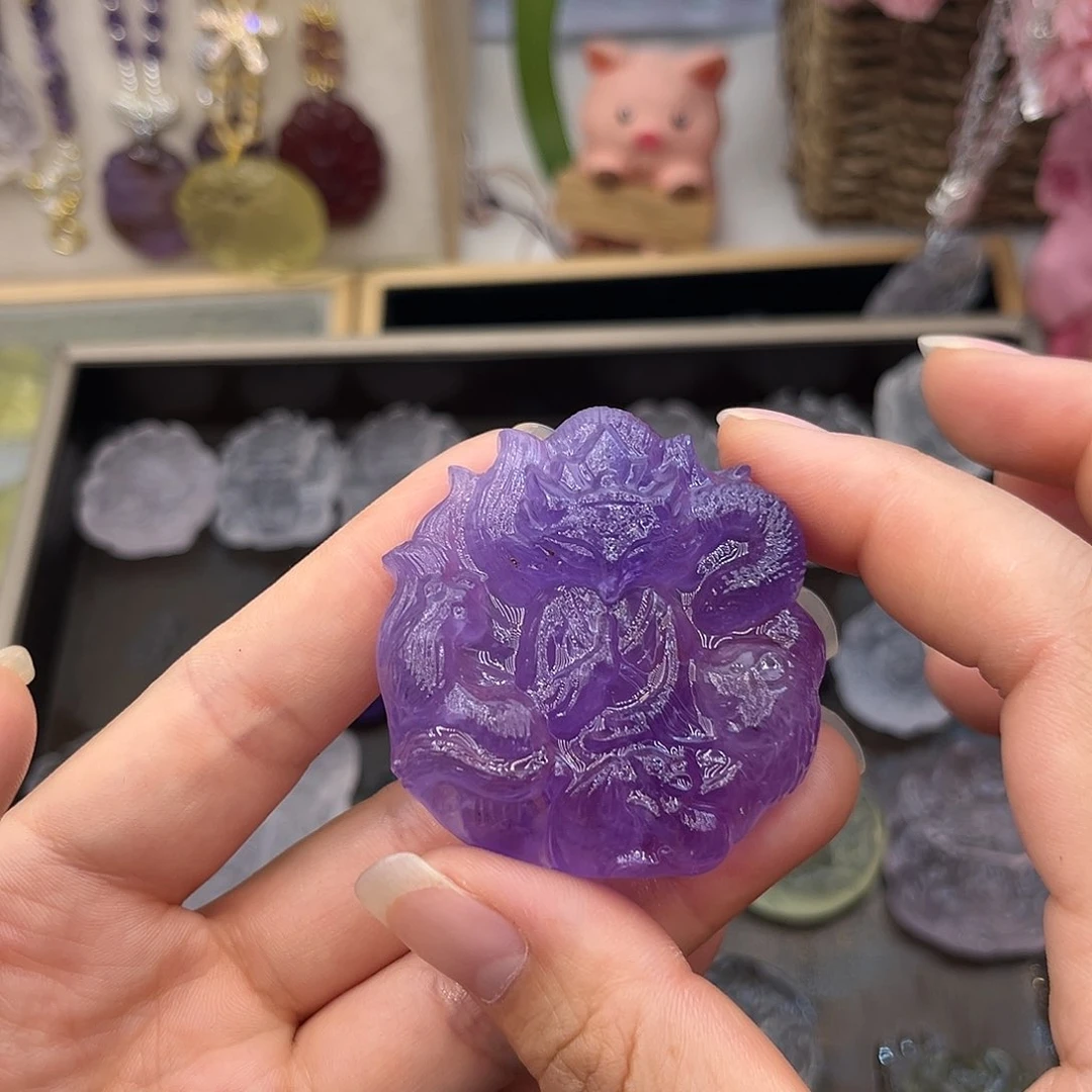 未镶嵌颈饰紫晶7*啊紫水五仙65