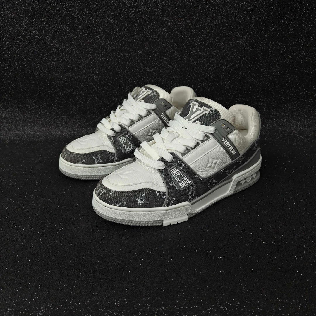 未使用 LouisVuitton/路易威登 5码/39码/灰白牛仔trainer潮鞋