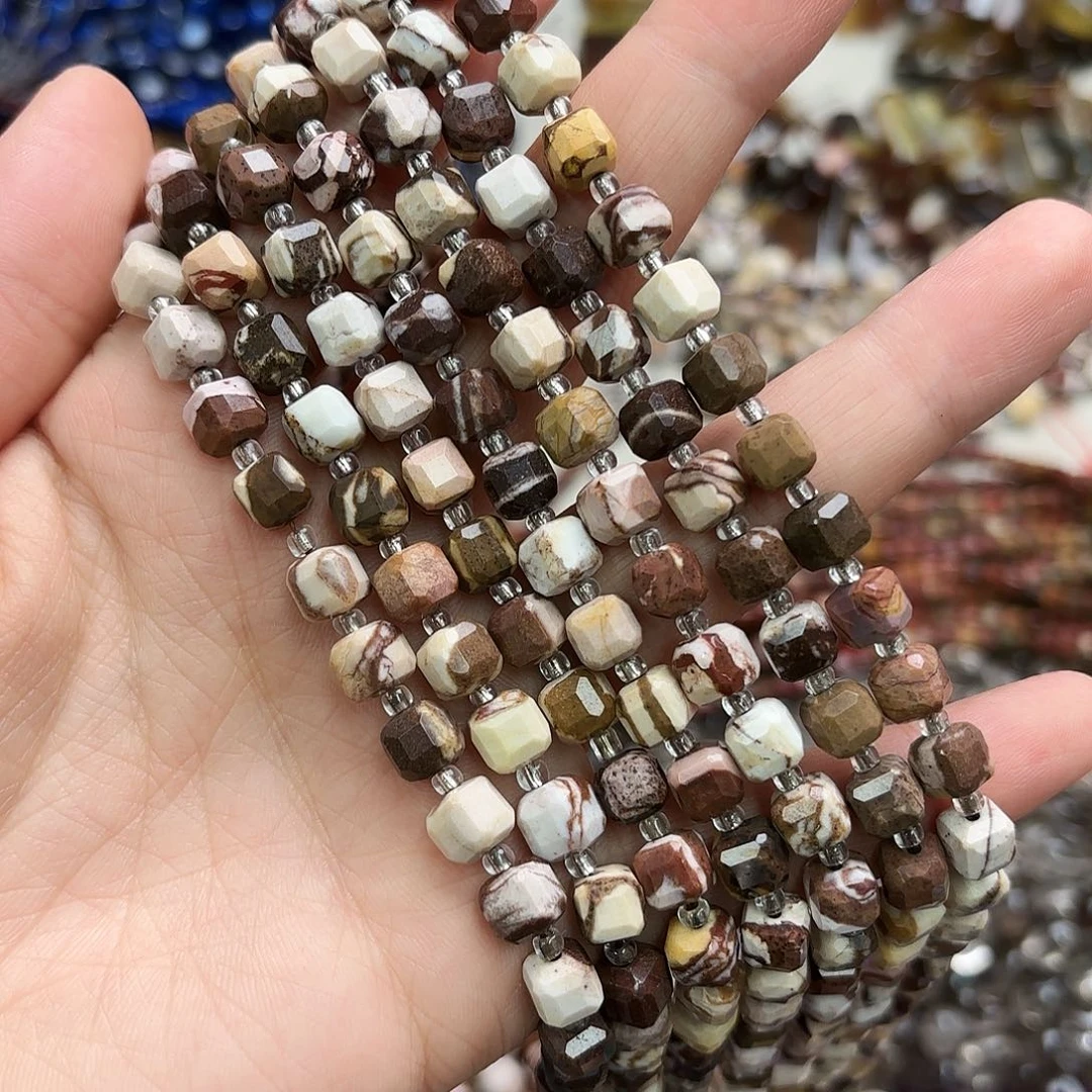玛瑙/玉髓未镶嵌珠宝半成品7×7奥斑马方切一条