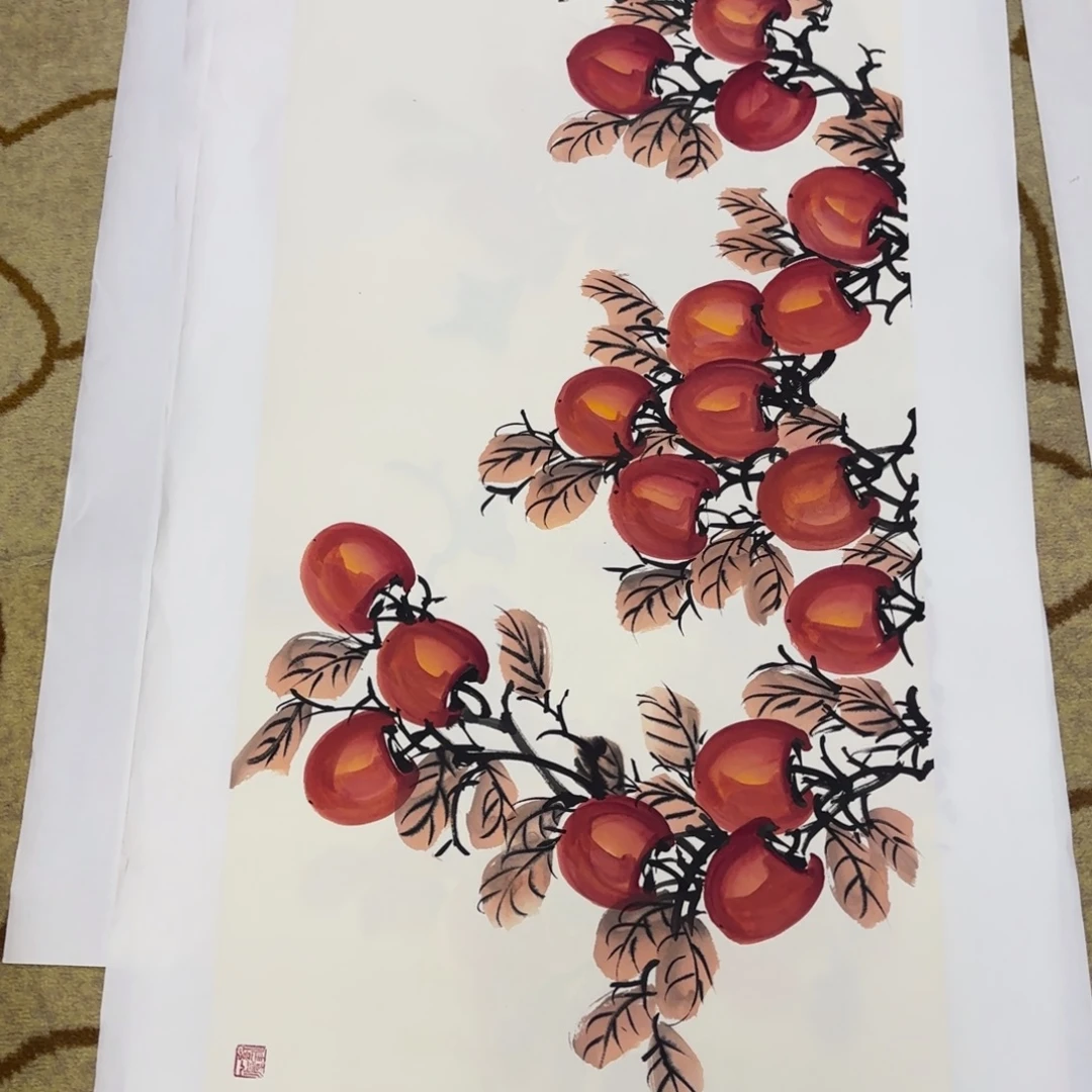 余***生国画于强三尺作品童