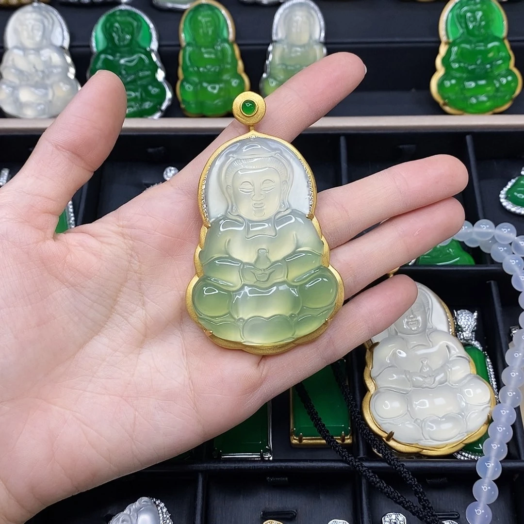 玛瑙/玉髓未镶嵌吊坠