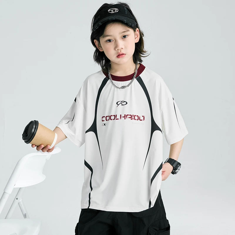 男童短袖夏装上衣2025新款儿童夏季网红T恤酷帅潮【QSX-DR】B5099