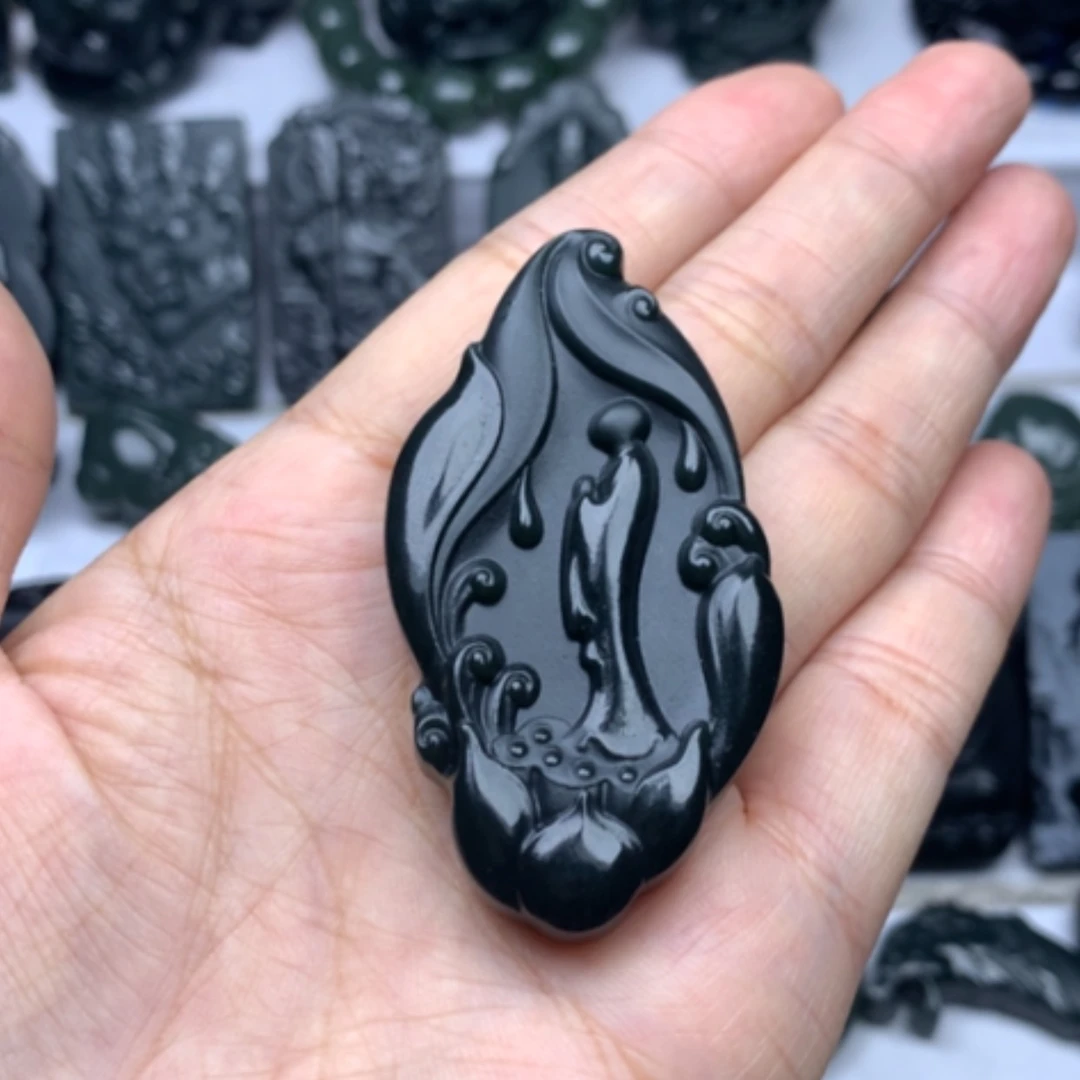 【闪购商品】和田玉未镶嵌颈饰紫***牛双面雕刻