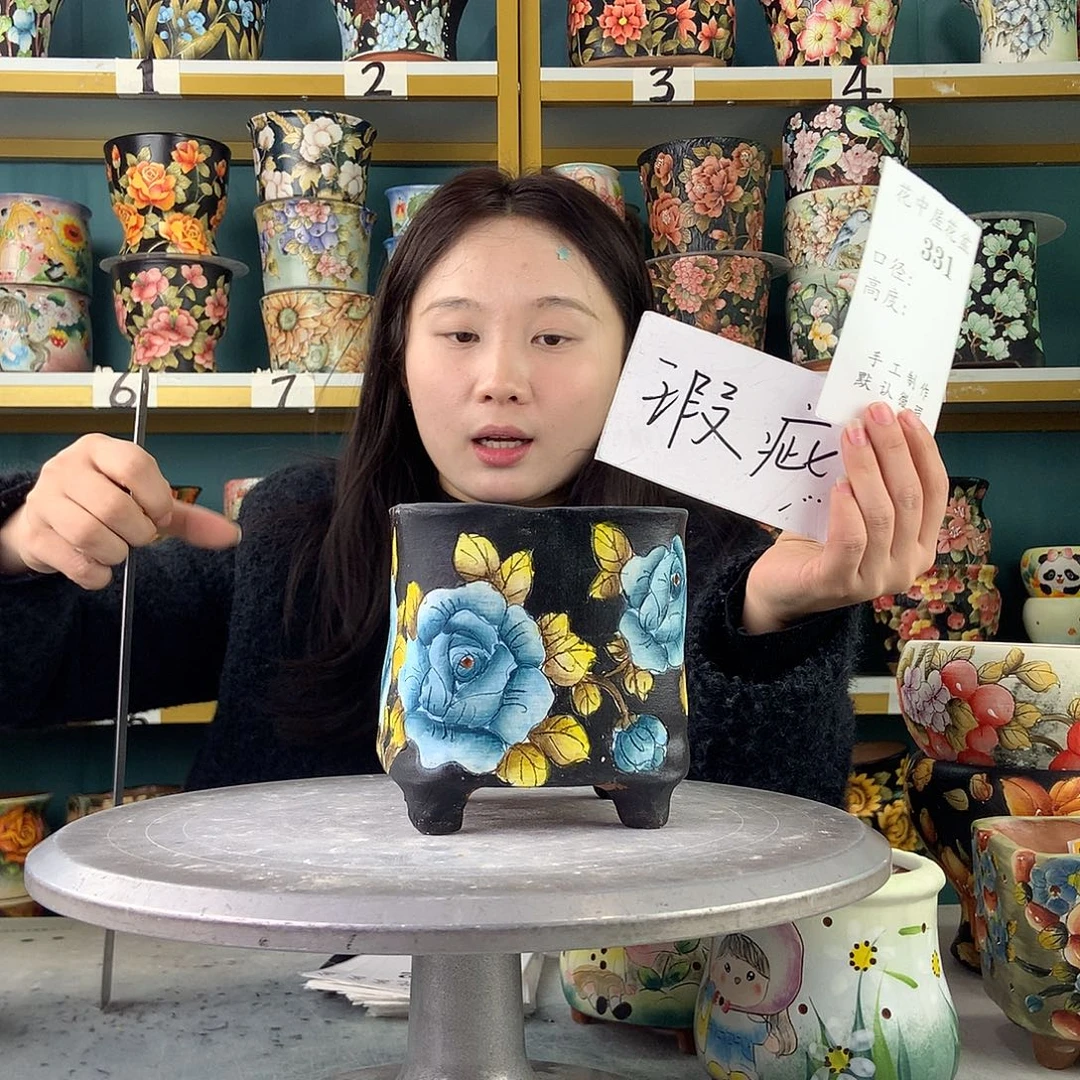 陶景德镇手工花盆331