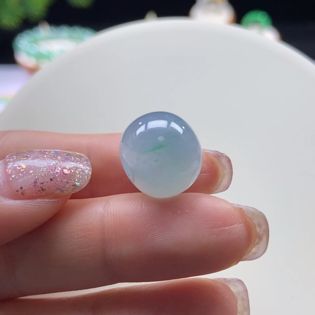 翡翠颈饰未镶嵌春彩苹果珠15.5*13.4mm