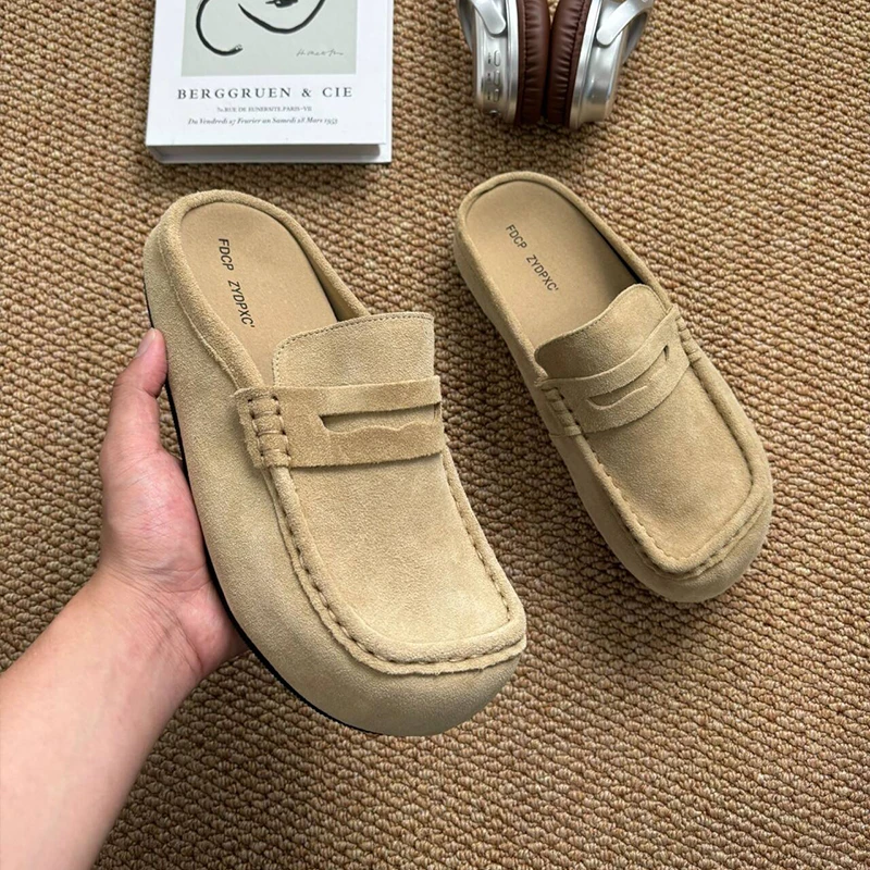 卡汐沐『精选』力荐！男鞋新款英伦风一脚蹬外穿翻毛时尚百搭勃肯鞋