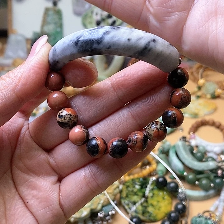 翡翠手链未镶嵌半镯手链68