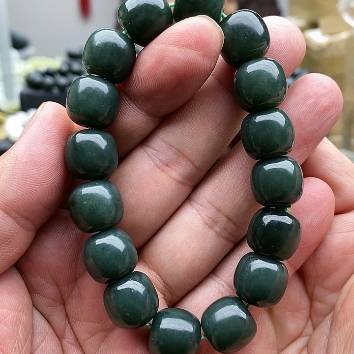 【闪购商品】未镶嵌手串和田玉14冰瓷蓝