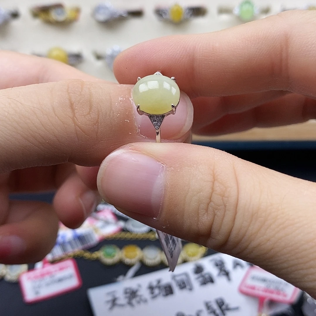 翡翠银S925镶嵌戒指