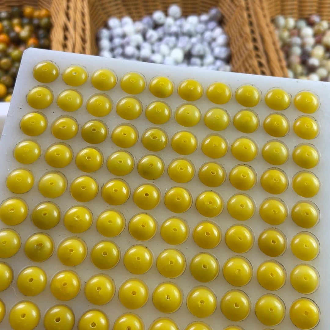 吊坠白玉菩提瑕疵11-7鸡油黄算盘200颗