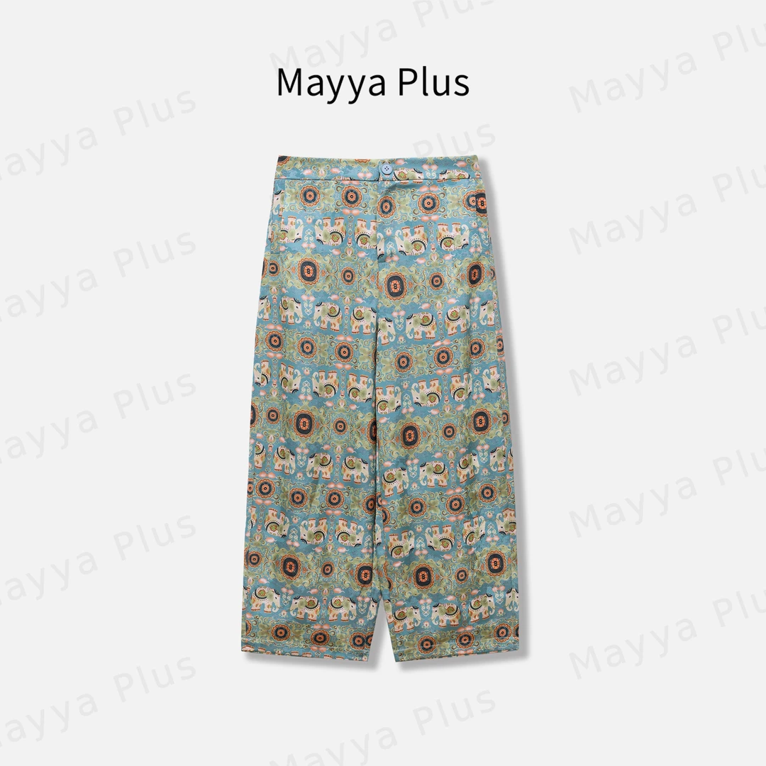 【象语】轻奢气质显瘦欧若风梭织裤32527986