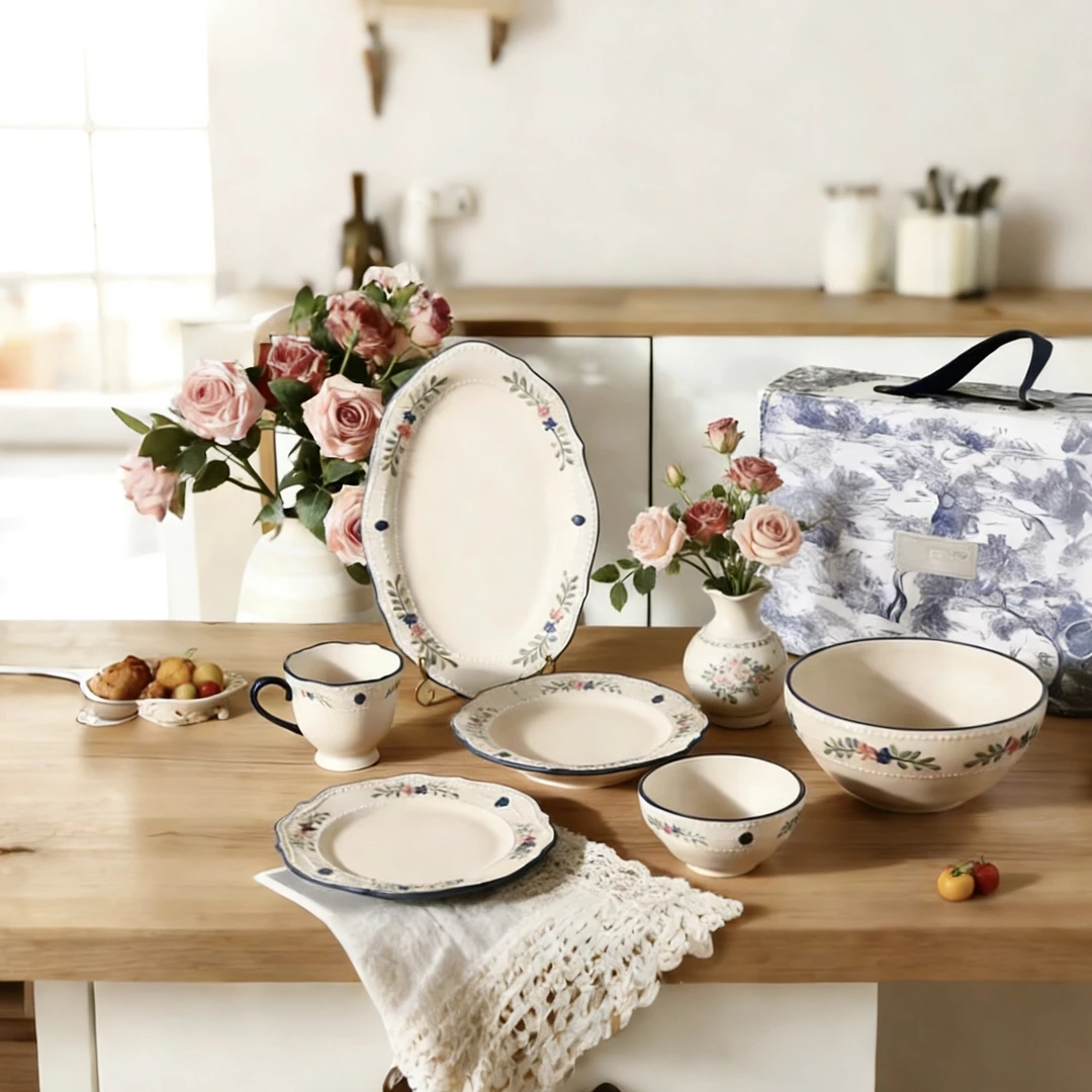 现代艺术LOXF珠花系列餐具/手工陶瓷餐具