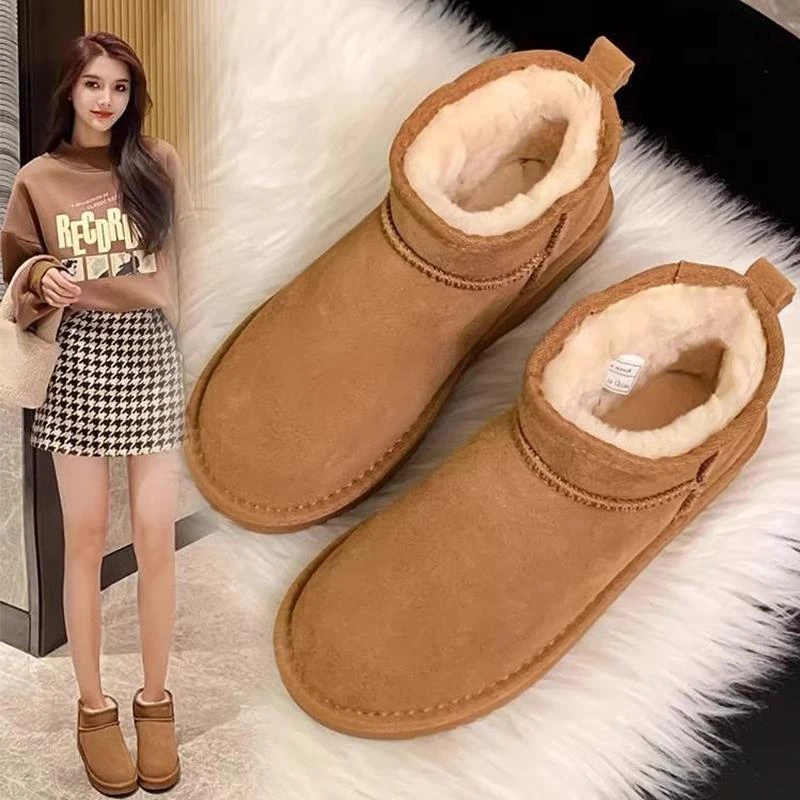 【官网小C&K旗舰店】周冬雨同款雪地靴女款2025新款冬季皮毛一体