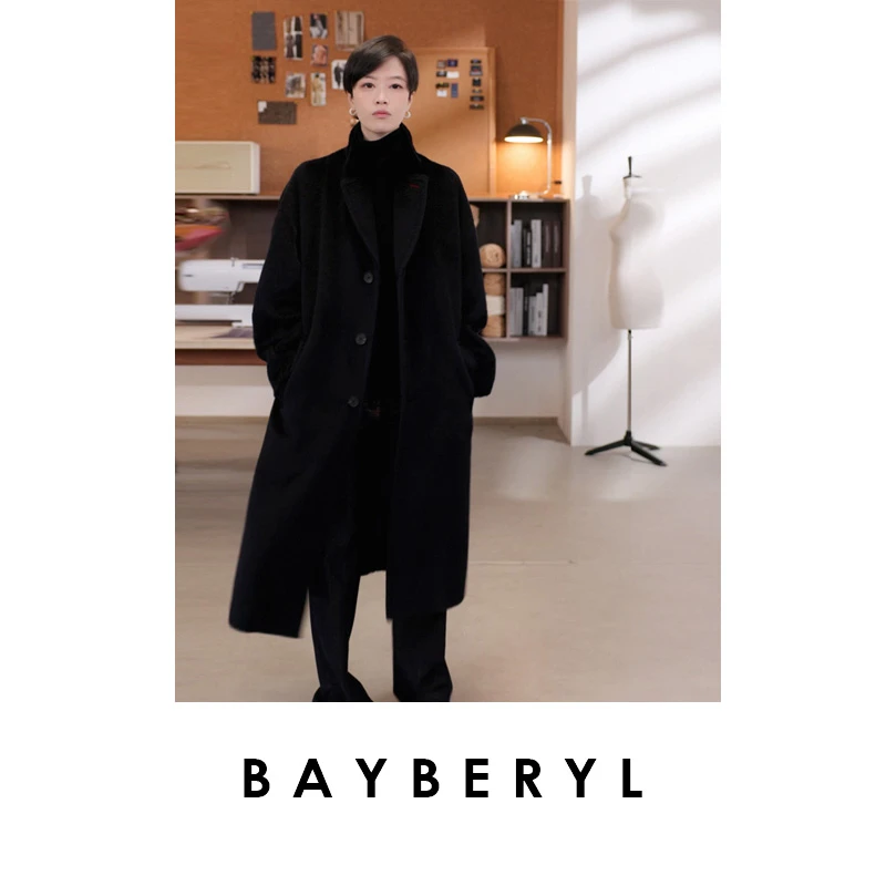 CC12-BAYBERYL老贝皇室英驼*西装领z中长单排扣毛呢大衣MF5J2702