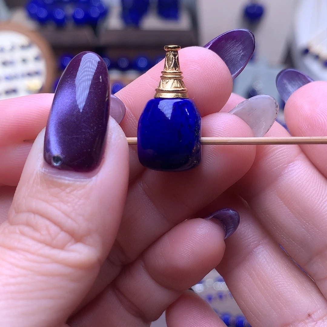 月***神青金石银S925镶嵌11m三通