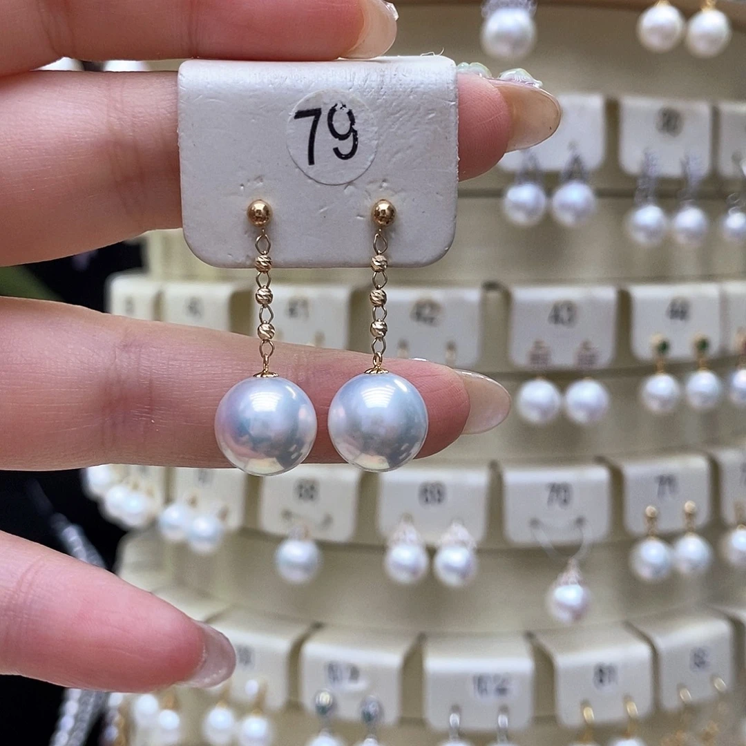 18K金镶嵌耳饰淡水珍珠